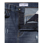 Dolce & Gabbana Blue Washed Cotton High Waisted Denim Jeans PAN76282-40