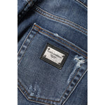 Dolce & Gabbana Blue Washed Cotton High Waisted Denim Jeans PAN76282-40