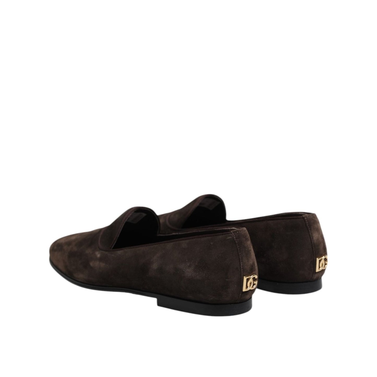 Dolce & Gabbana Brown Velvet Leather Slip On Loafers Shoes MV7488-40