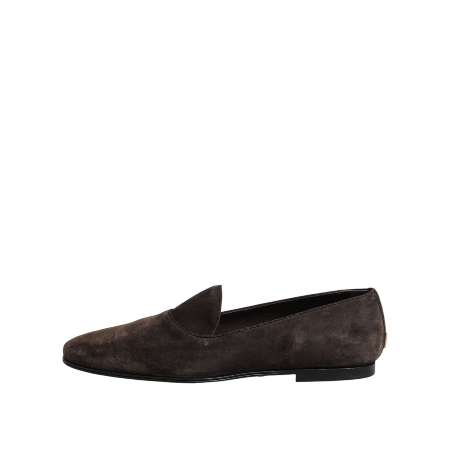 Dolce & Gabbana Brown Velvet Leather Slip On Loafers Shoes MV7488-40