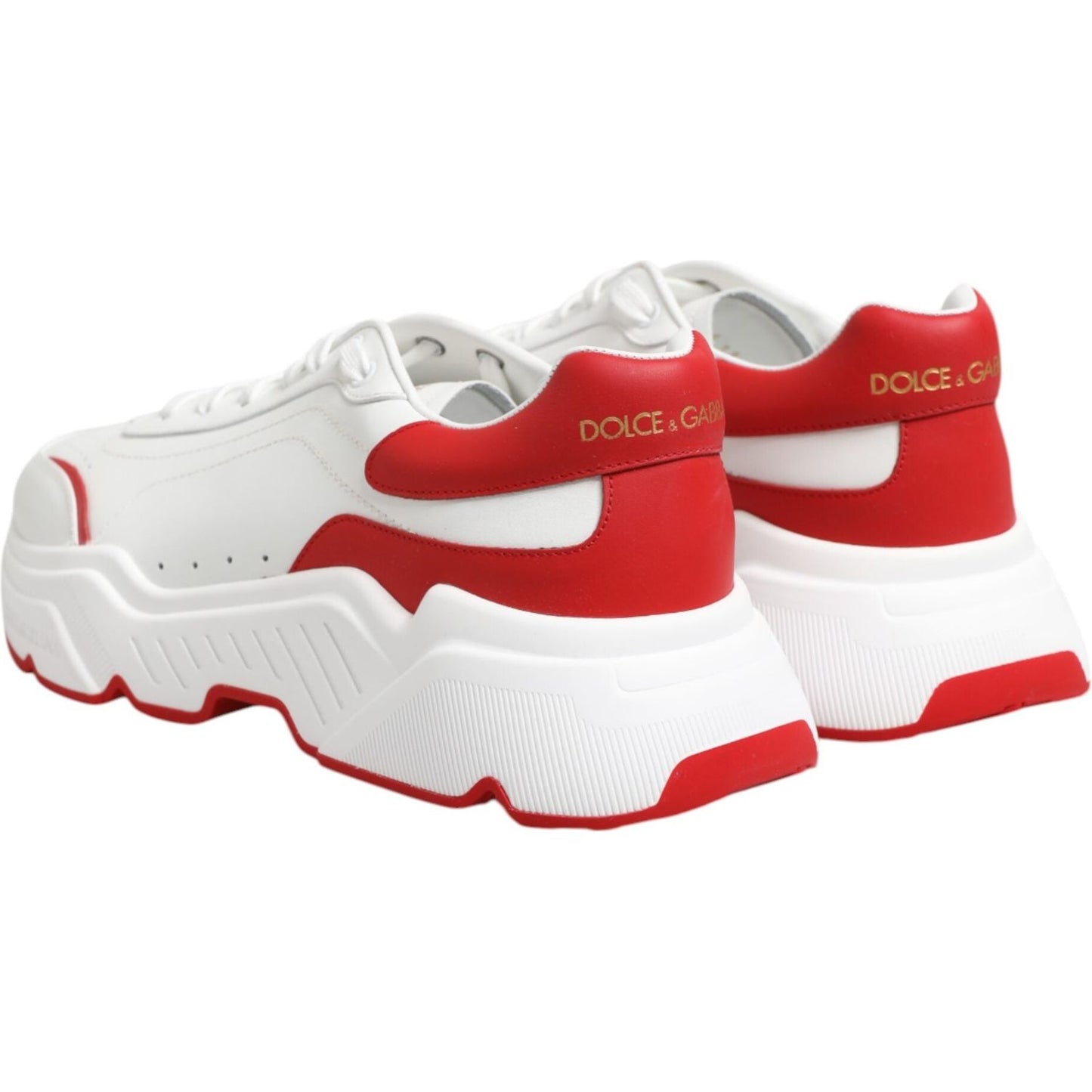 Dolce & Gabbana White Red DAYMASTER Leather Sneakers Shoes