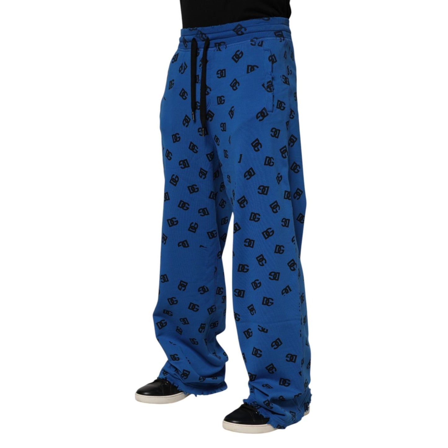 Dolce & Gabbana Blue Logo Print Jogger Men Sweatpants Pants PAN76237-48
