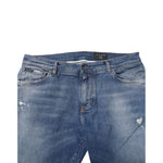 Dolce & Gabbana Blue Washed Cotton Logo Plaque Denim Jeans PAN76351-54
