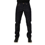 Dolce & Gabbana Dark Blue Cotton Logo Plaque Men Denim Jeans PAN76354-48