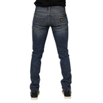 Dolce & Gabbana Blue Washed Skinny Logo Plaque Men Denim Jeans PAN76366-48