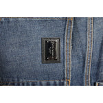 Dolce & Gabbana Blue Washed Skinny Logo Plaque Men Denim Jeans PAN76366-48