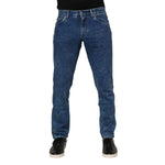 Dolce & Gabbana Blue Cotton Logo Plaque Denim Jeans PAN76368-48