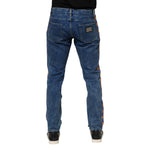 Dolce & Gabbana Blue Cotton Logo Plaque Denim Jeans PAN76368-48
