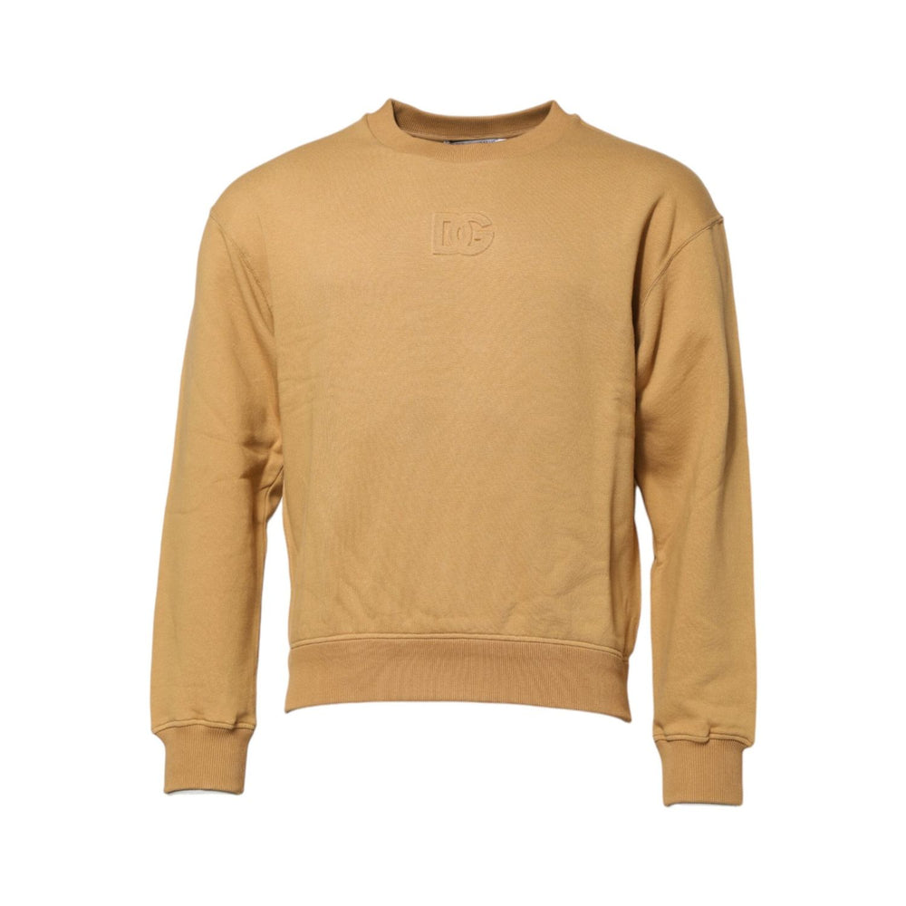 Dolce & Gabbana Mustard Cotton DG Embossed Pullover Sweater TSH906922-44