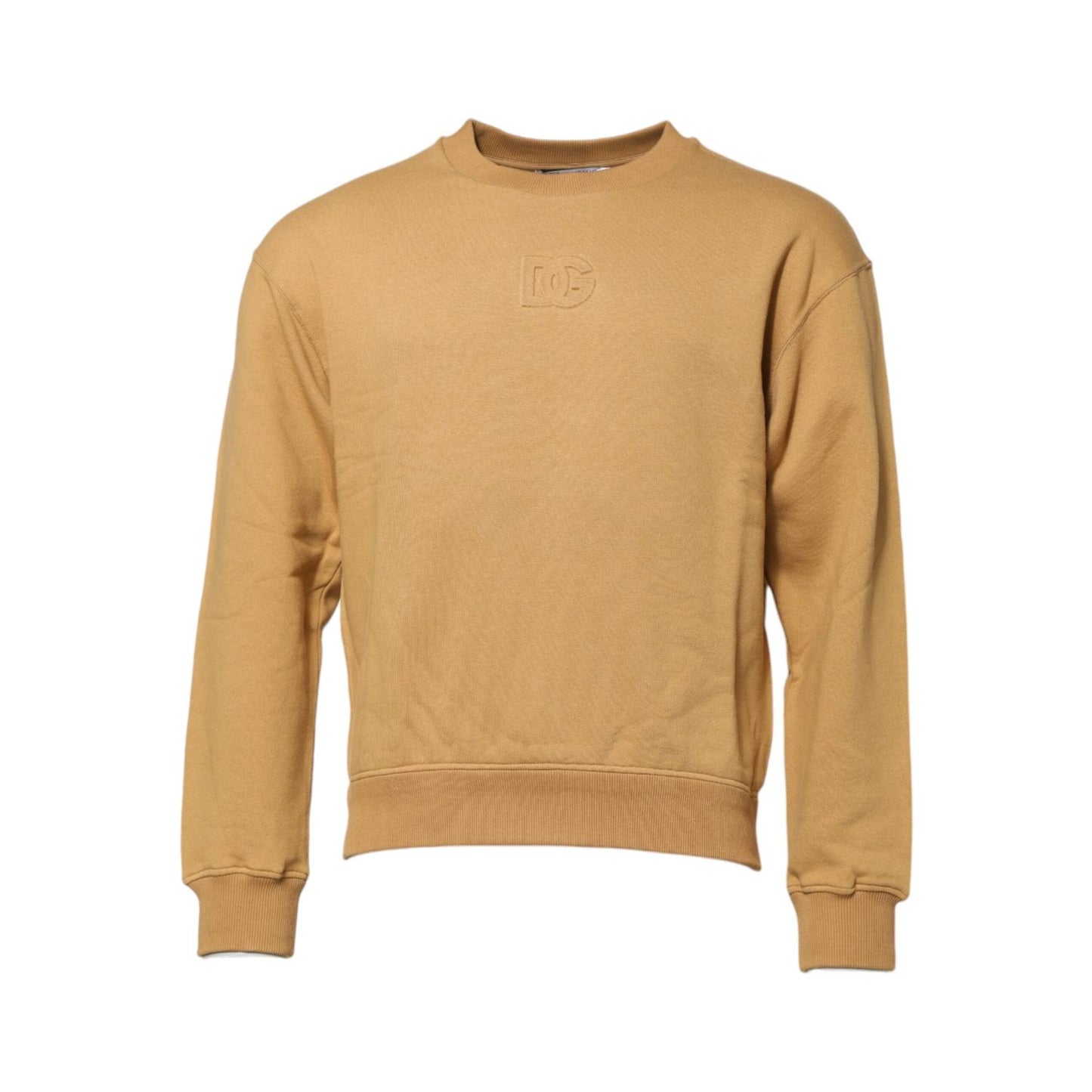 Dolce & Gabbana Mustard Cotton DG Embossed Pullover Sweater TSH906922-44