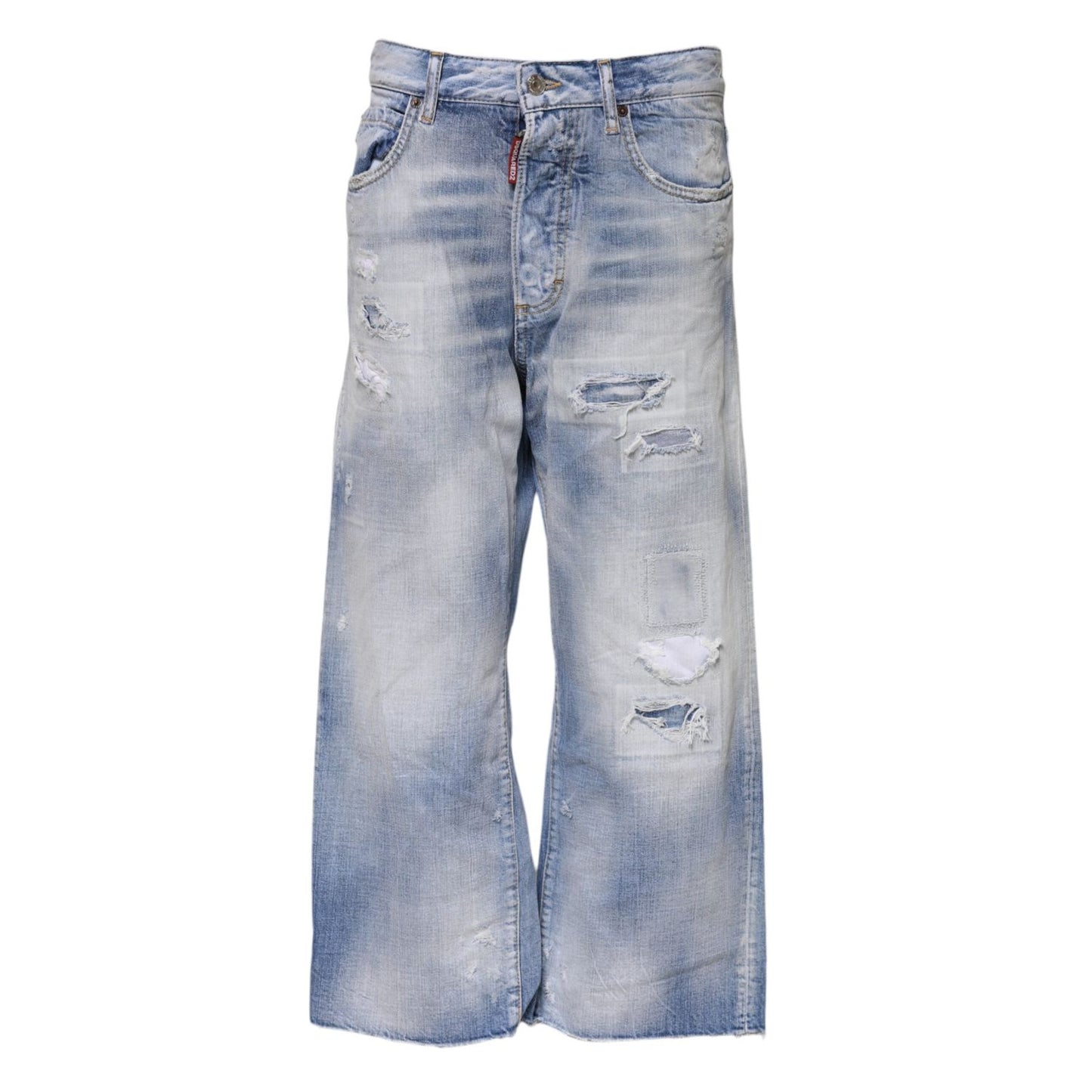Dsquared² Blue Washed High Waist Wide Leg Jeans PAN74485-38