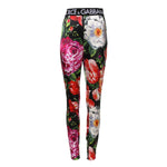 Dolce & Gabbana Multicolor Floral Legging Stretch Waist Pants