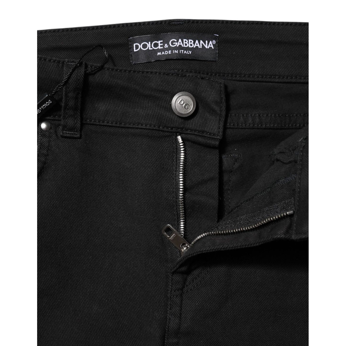 Dolce & Gabbana Black Cotton Stretch Slim Fit Denim Jeans PAN75098-36
