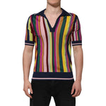 Dolce & Gabbana Multicolor Stripes Collared Men Polo T-shirt THS90357-48