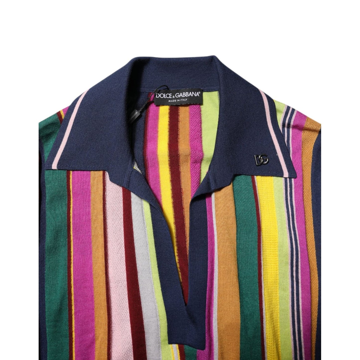 Dolce & Gabbana Multicolor Stripes Collared Men Polo T-shirt THS90357-48