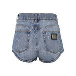 Dolce & Gabbana Blue Logo Plaque Denim Cotton Hot Pants Shorts PAN74923-40