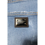 Dolce & Gabbana Blue Tattered Denim Cotton Hot Pants Shorts PAN74924-40