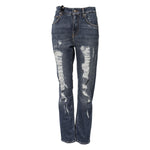 Dolce & Gabbana Blue Cotton Boyfriend Tattered Denim Jeans PAN75681-38
