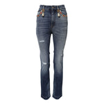 Dolce & Gabbana Blue Rhinestone Embellished Denim Jeans PAN75968-38