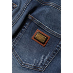 Dolce & Gabbana Blue Rhinestone Embellished Denim Jeans PAN75968-38