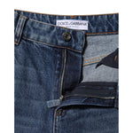 Dolce & Gabbana Blue Cotton Wide Leg Tattered Denim Jeans PAN75976-36