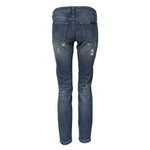 Dolce & Gabbana Blue Play Card Embroidery Skinny Denim Jeans PAN75995-38