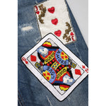 Dolce & Gabbana Blue Play Card Embroidery Skinny Denim Jeans PAN75995-38