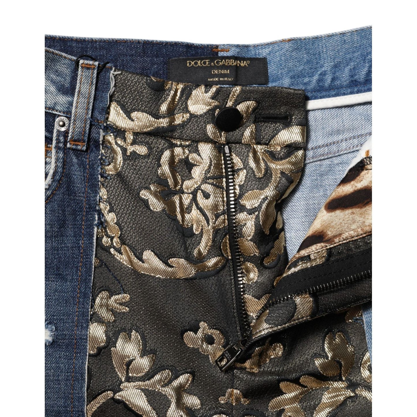 Dolce & Gabbana Multicolor Patchwork Tapered Denim Jeans PAN76253-38