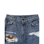 Dolce & Gabbana Blue Tattered Cotton Straight Denim Jeans PAN76486-40