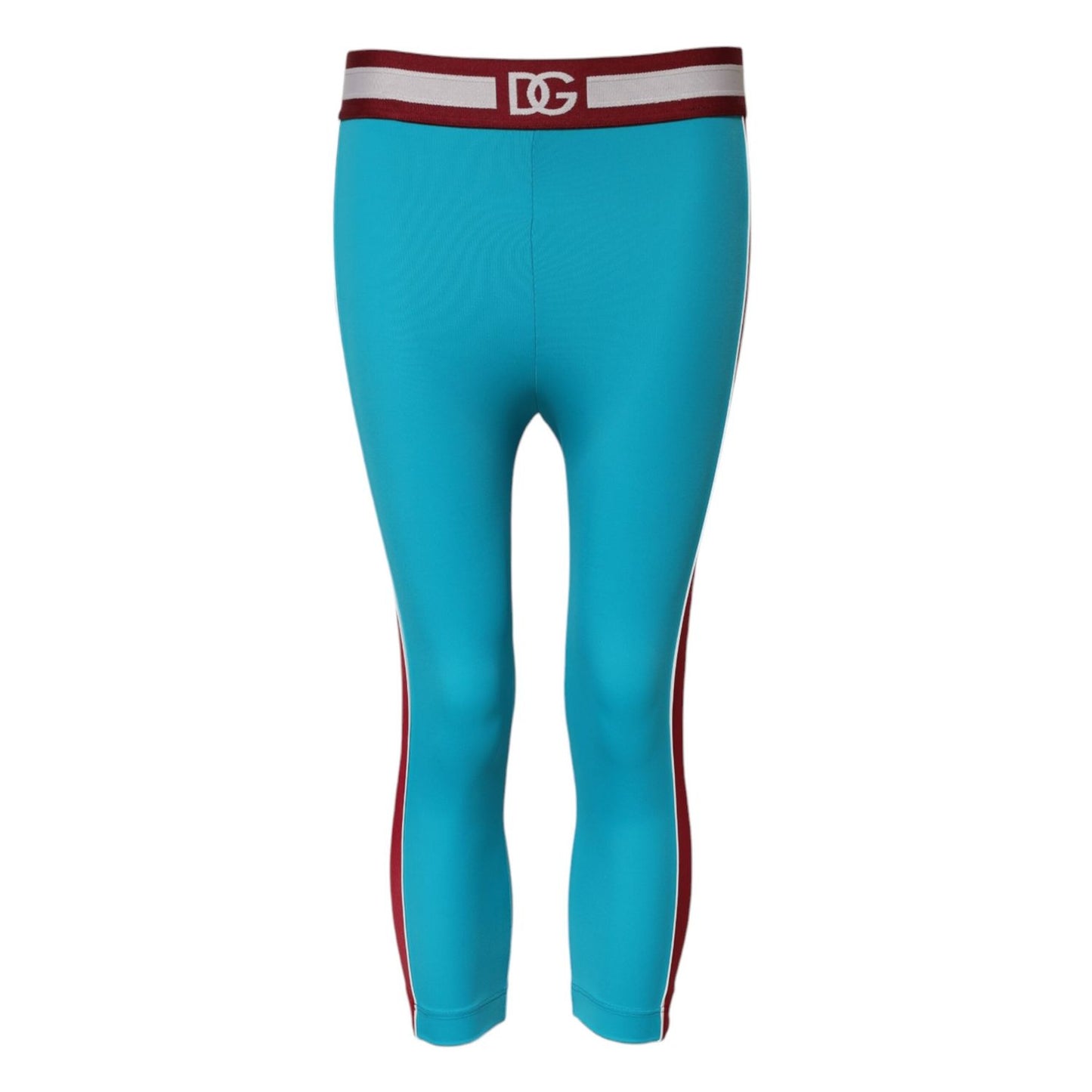Dolce & Gabbana Blue Nylon Slim Fit Cropped Leggings Pants PAN75536-40