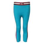 Dolce & Gabbana Blue Nylon Slim Fit Cropped Leggings Pants PAN75536-40