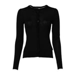 Dolce & Gabbana Black Wool Knit Crew Neck Cardigan Sweater