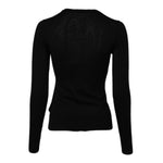 Dolce & Gabbana Black Wool Knit Crew Neck Cardigan Sweater