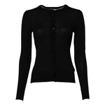 Dolce & Gabbana Black Wool Knit Crew Neck Cardigan Sweater
