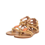 Alberta Ferretti Brown Flip Flops Zipper Ankle Strap Shoes