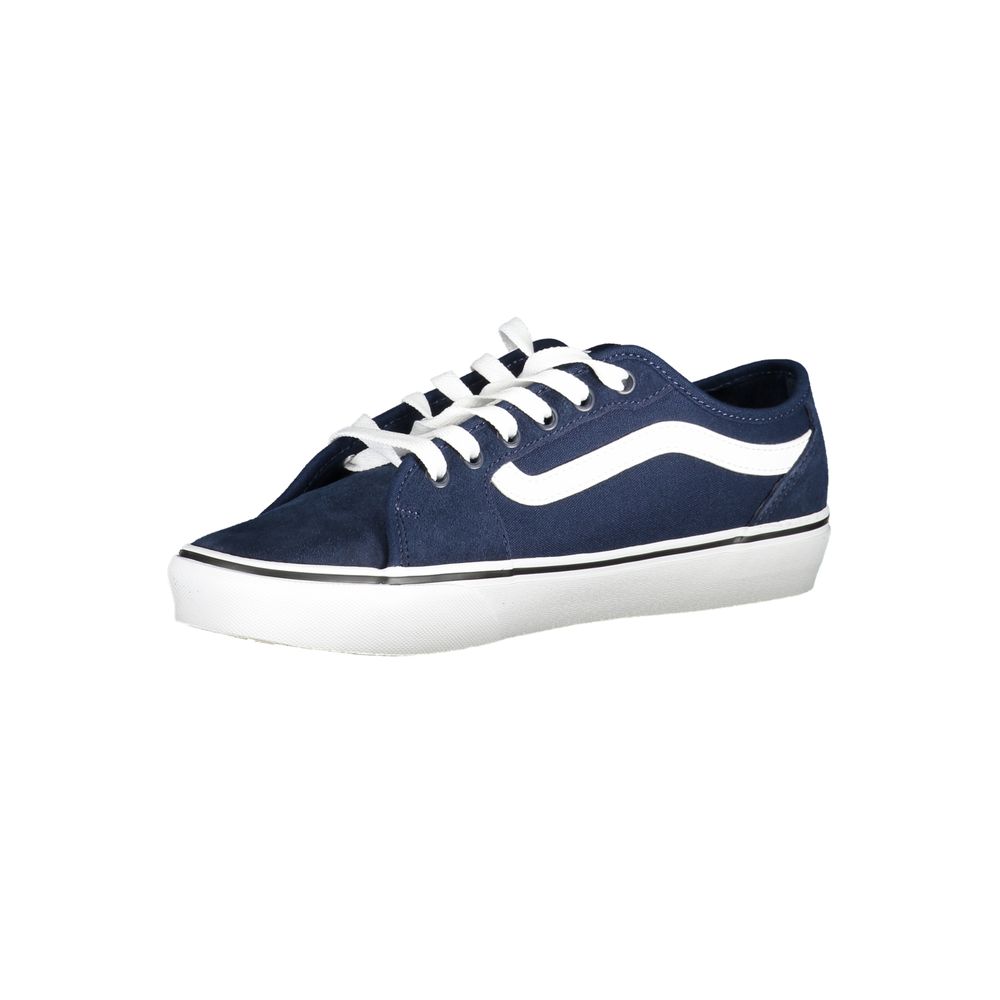 Vans Blue Polyester Sneaker with laces and contrast details. Stylish sports footwear featuring logo design.