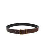 Dolce & Gabbana Brown Classic Gold Metal Logo Buckle Men Belt