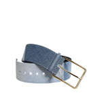 Dolce & Gabbana Two Tone Blue Denim Gold Metal Buckle Belt WMB547-90