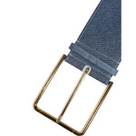 Dolce & Gabbana Two Tone Blue Denim Gold Metal Buckle Belt WMB548-90