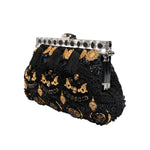 Dolce & Gabbana Black Tassel Gold Baroque Crystal Evening Clutch Bag