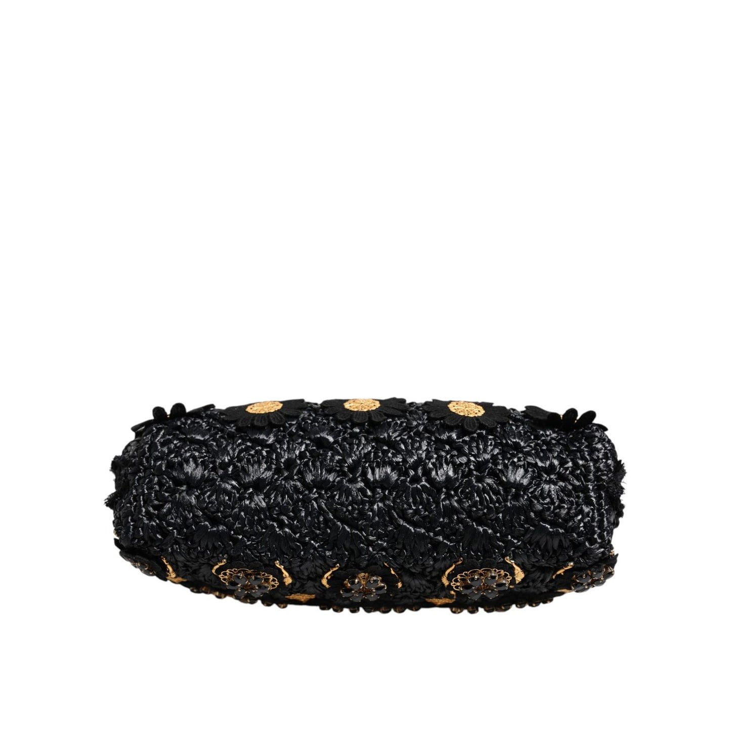 Dolce & Gabbana Black Tassel Gold Baroque Crystal Evening Clutch Bag
