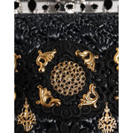 Dolce & Gabbana Black Tassel Gold Baroque Crystal Evening Clutch Bag