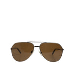 Dolce & Gabbana DG2073 Silver Steel Classic Pilot Brown Lens Sunglasses GLA1356