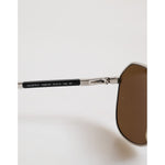Dolce & Gabbana DG2073 Silver Steel Classic Pilot Brown Lens Sunglasses GLA1356