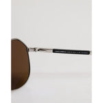 Dolce & Gabbana DG2073 Silver Steel Classic Pilot Brown Lens Sunglasses GLA1356