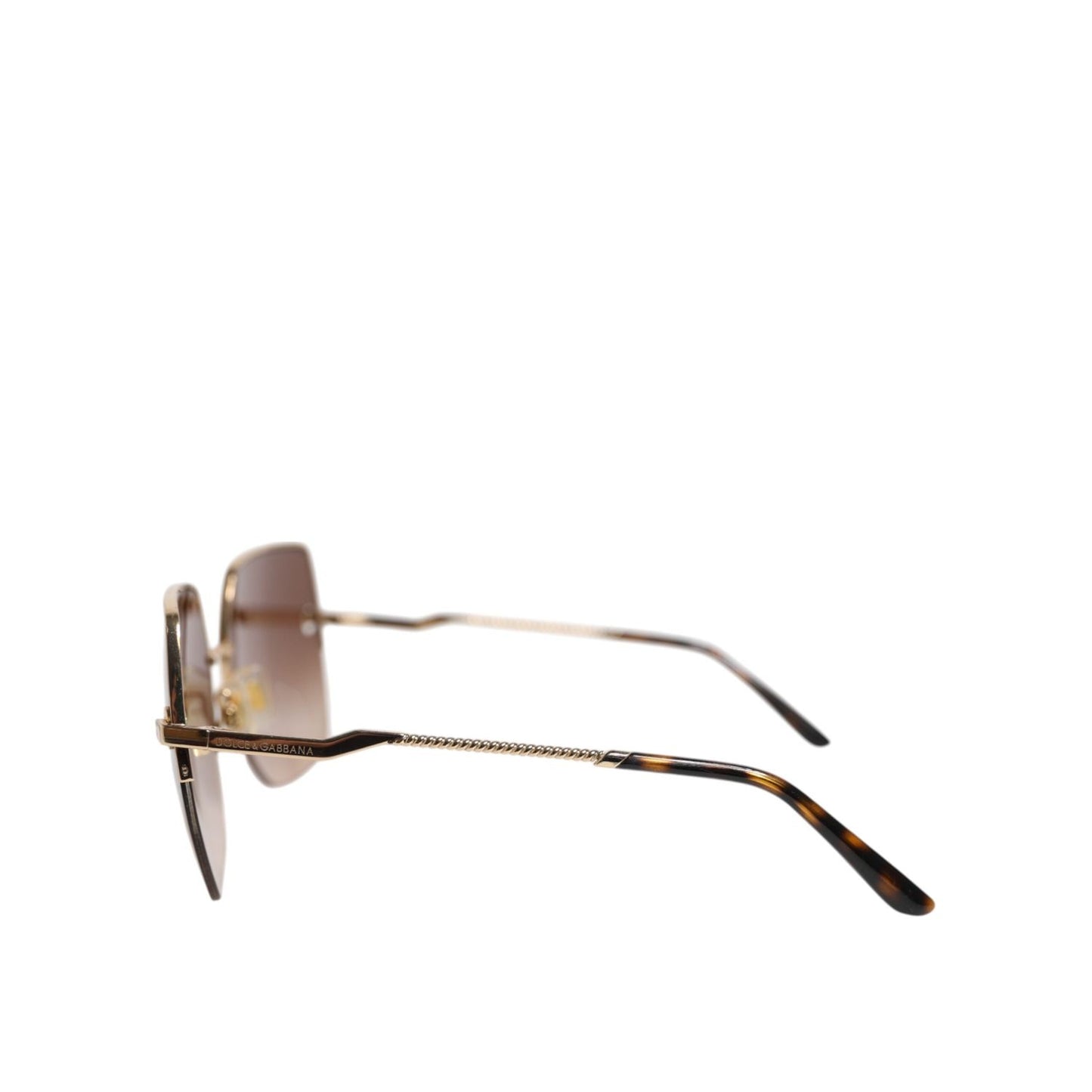 Dolce & Gabbana Gold Brown Gradient Square DG2267 Eyewear Sunglasses