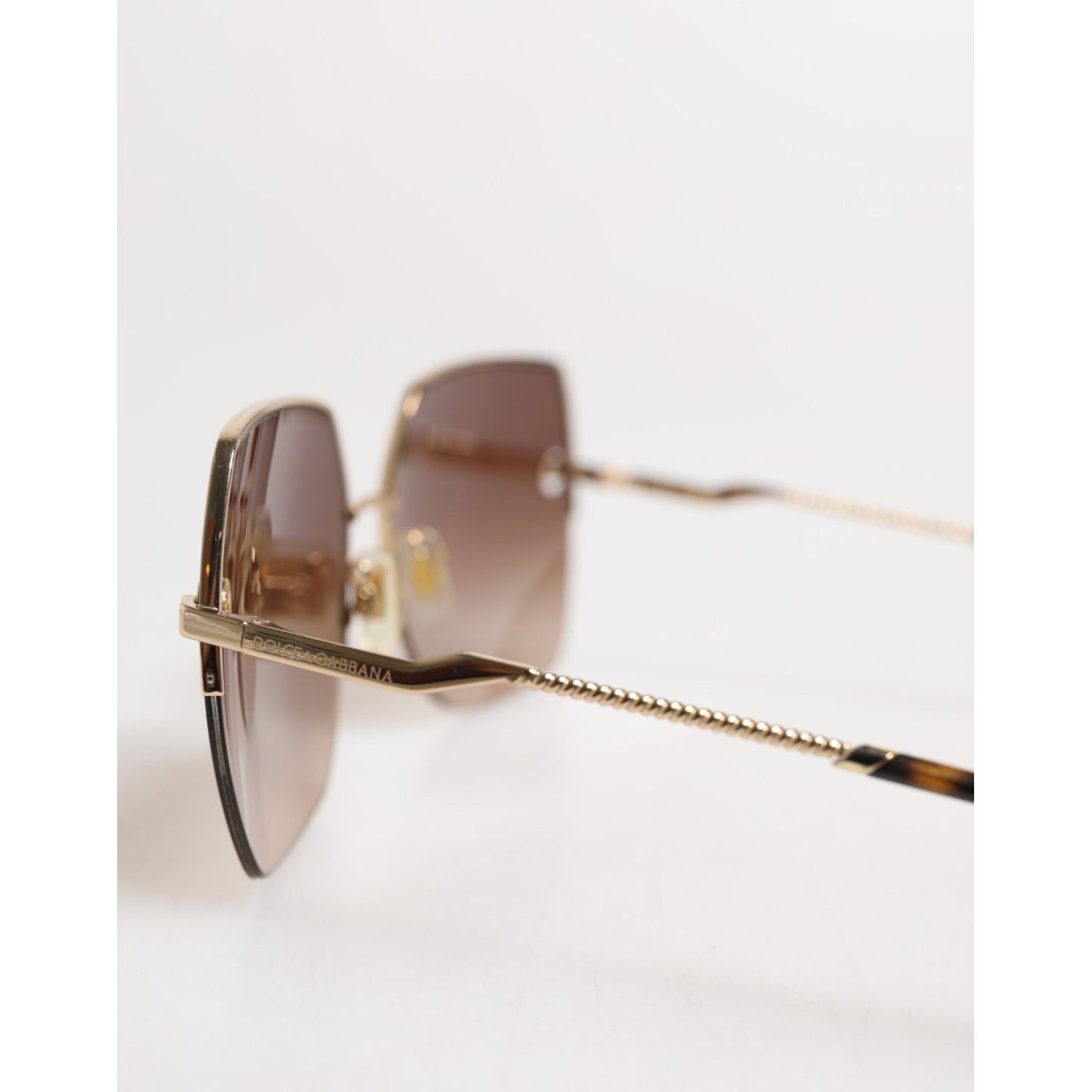 Dolce & Gabbana Gold Brown Gradient Square DG2267 Eyewear Sunglasses