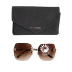 Dolce & Gabbana Gold Brown Gradient Square DG2267 Eyewear Sunglasses