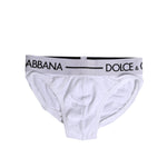 Dolce & Gabbana White Cotton Stretch Regular Brief Underwear