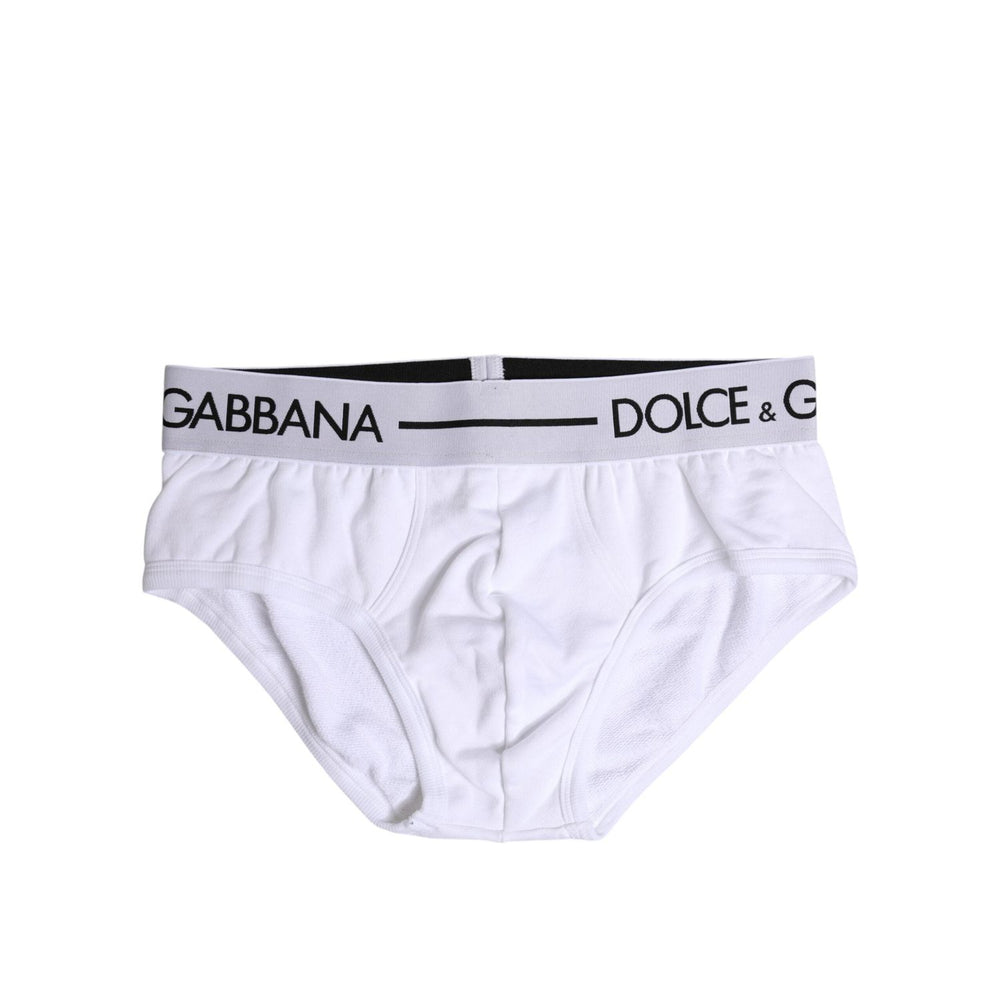 Dolce & Gabbana White Cotton Stretch Regular Brief Underwear BIK1735-4